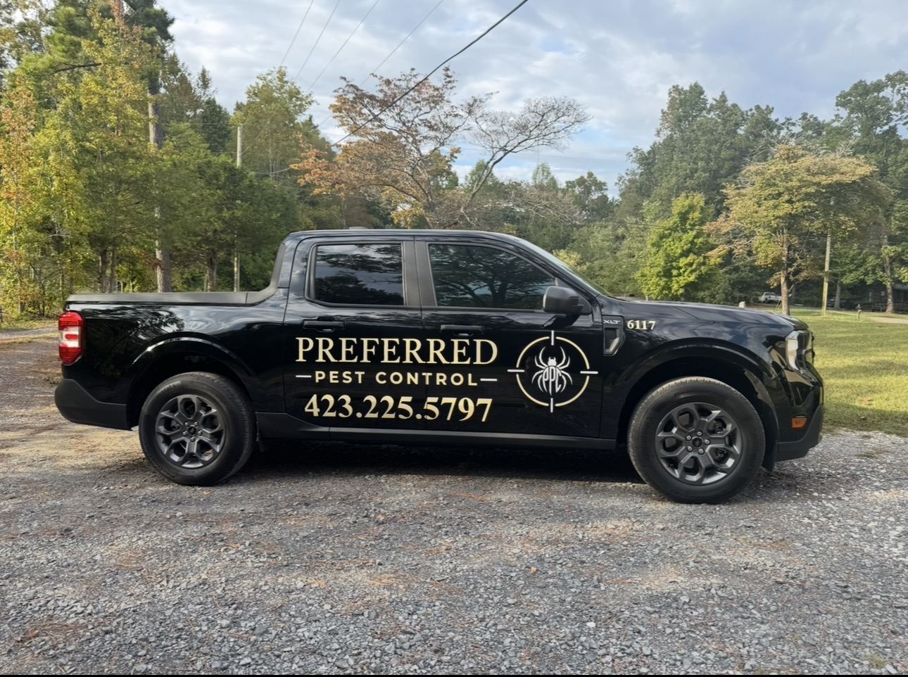 Preferred Pest Control service truck with phone number (423) 225-5797
